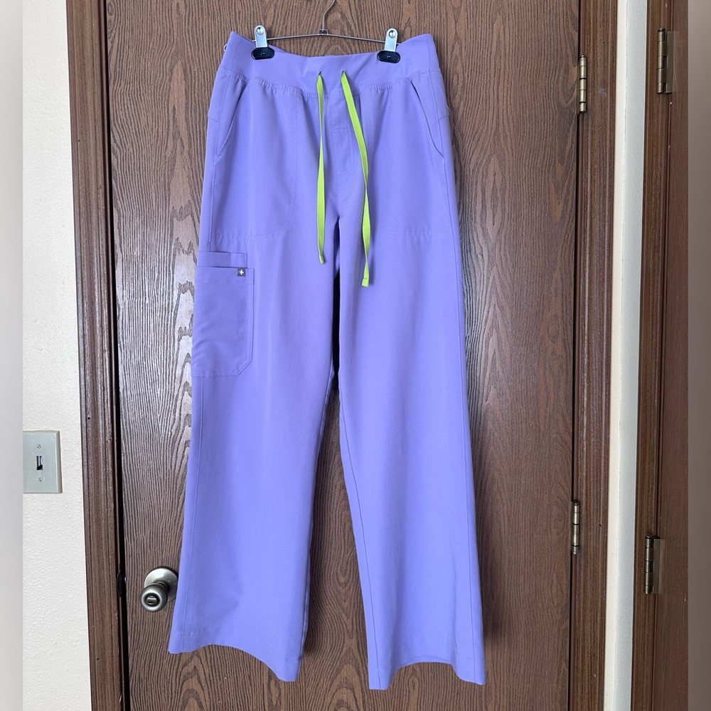 Figs Scrub Pants Isabel Wide Leg Lavender Dew